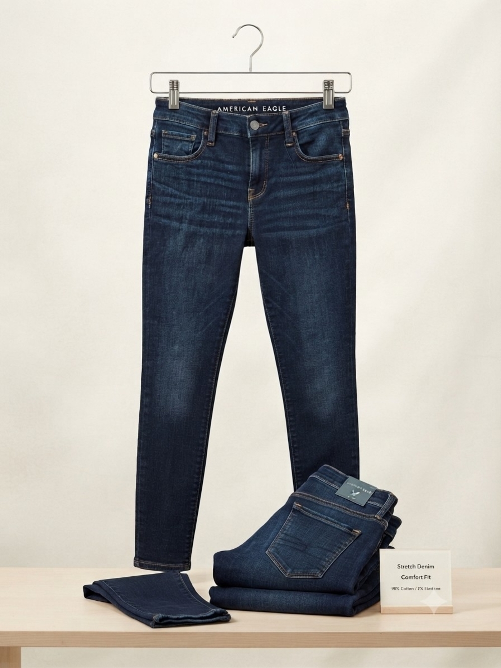 American Eagle Outfitters Women's Dark Blue Stretch Skinny Jeans